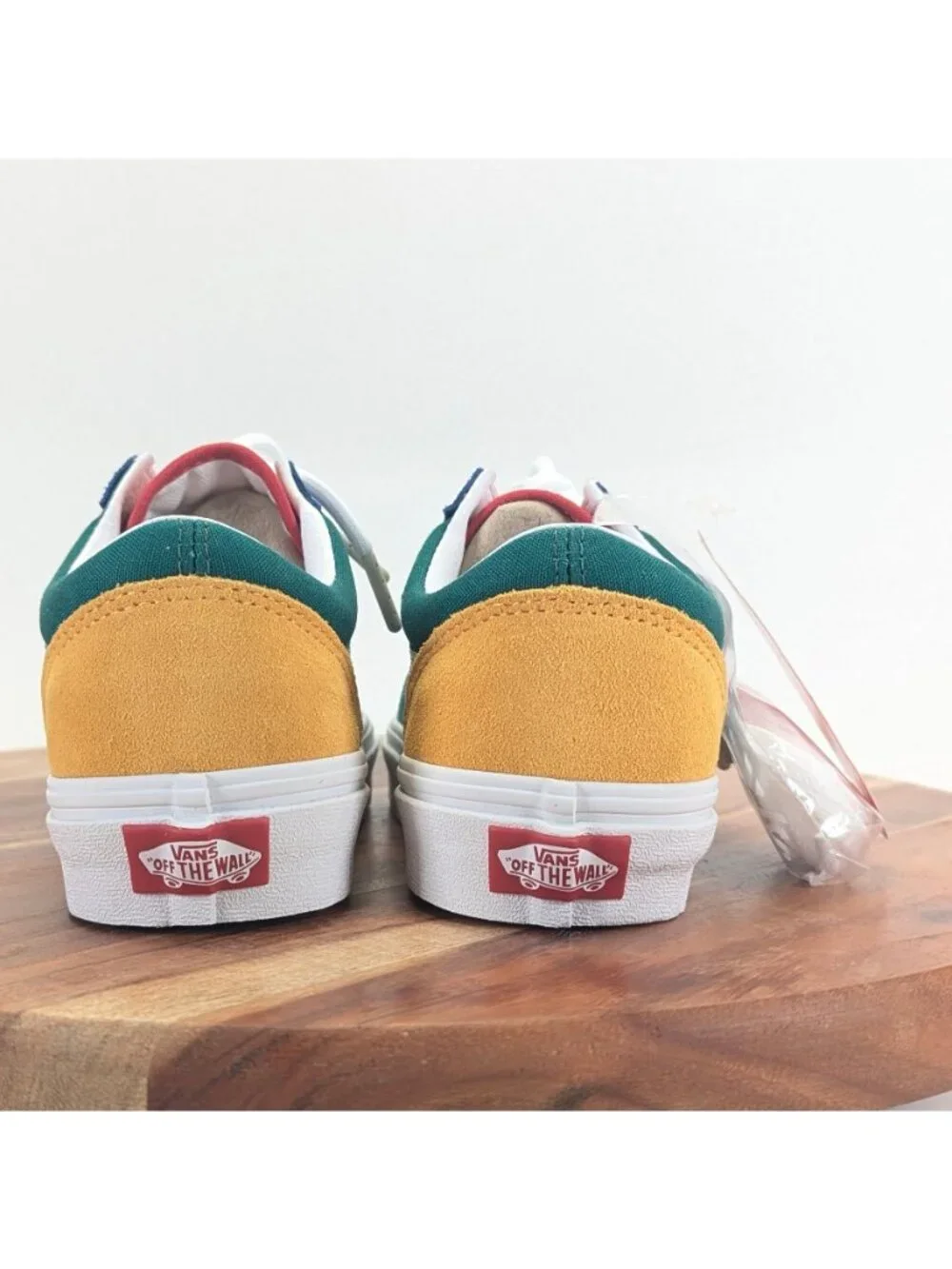 Vans Old Skool Low Sneakers Green Blue Yellow Colorblock Mens 5 Womens 6.5 NWT